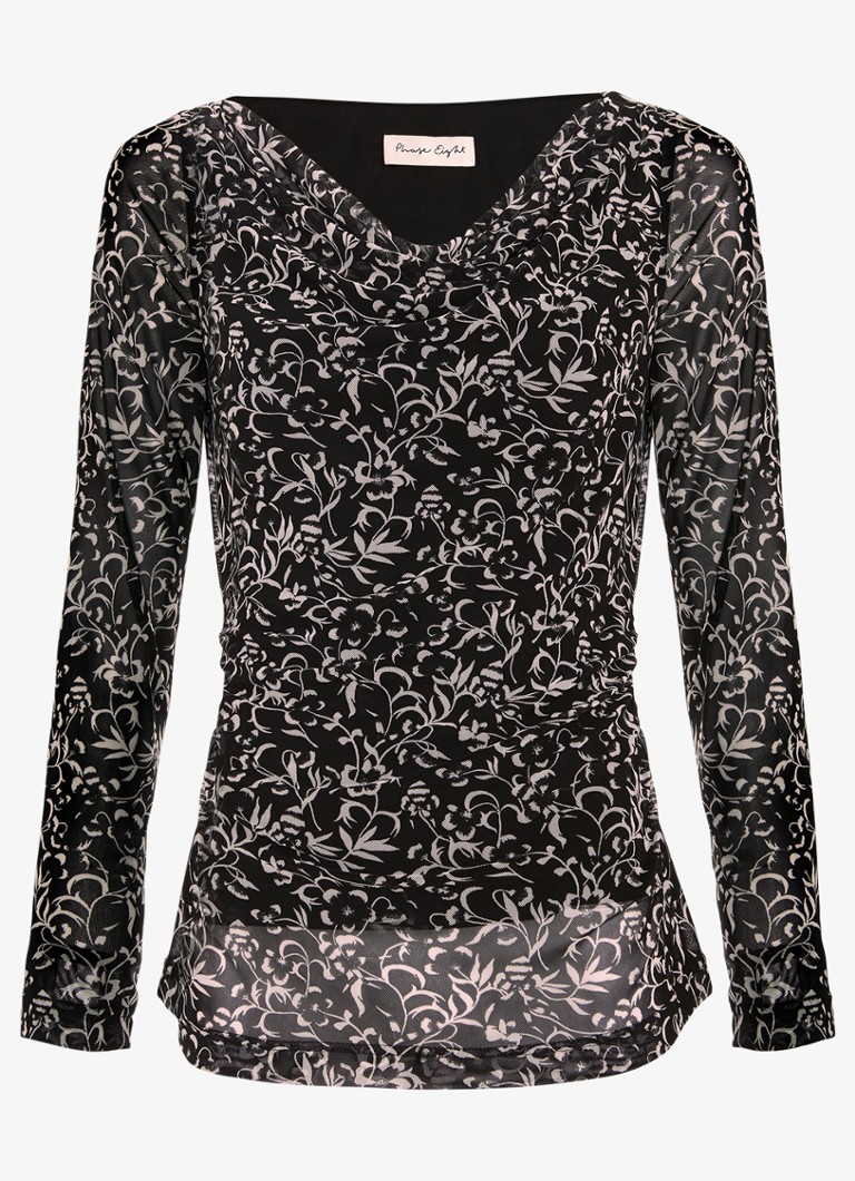 Phase Eight Dames Tammy top met bloemenprint in de kleur Zwart