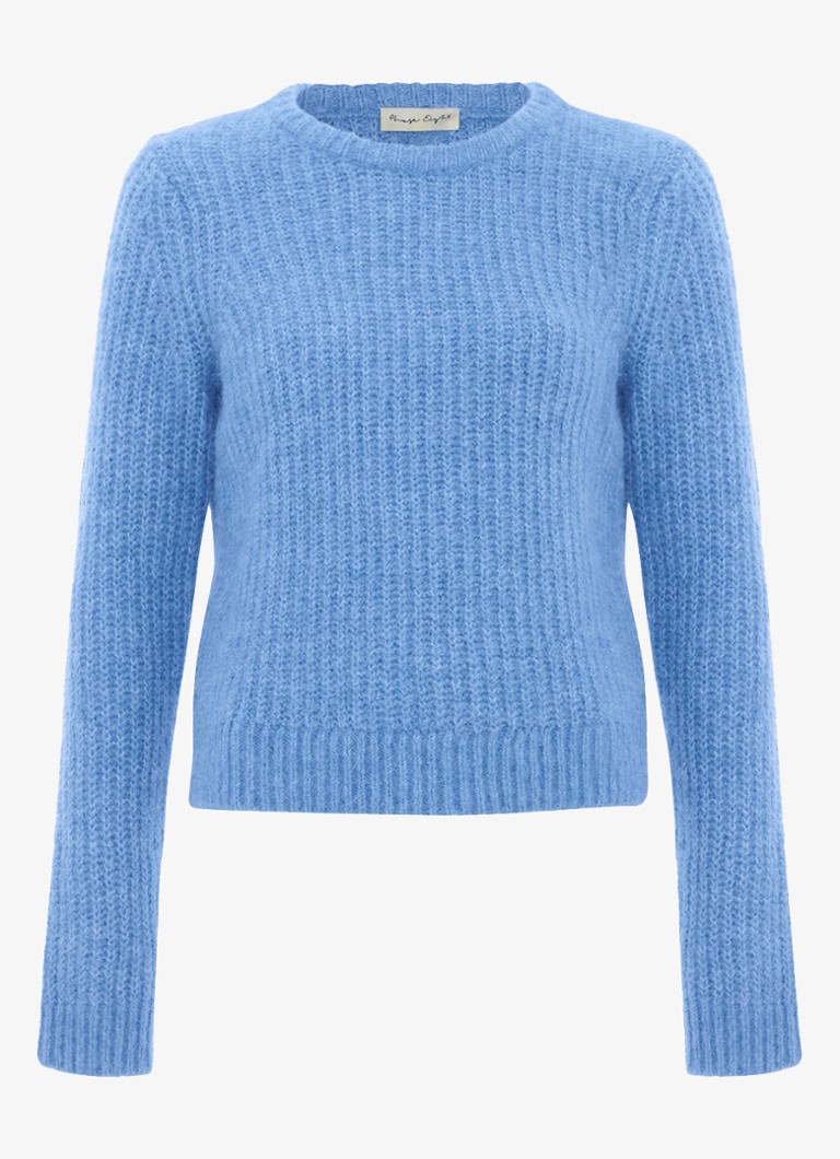 Phase Eight Dames Billie grofgebreide trui in wolblend in de kleur Blauw