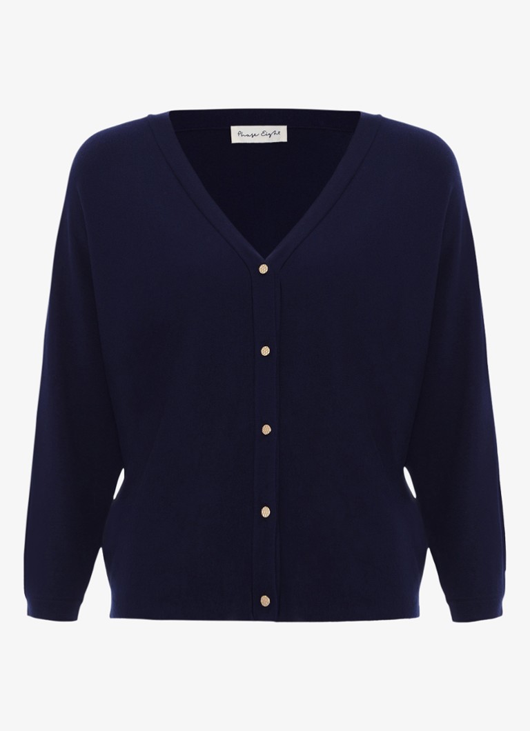 Phase Eight Dames Cristine fijngebreid vest met vleermuismouw in de kleur Blauw