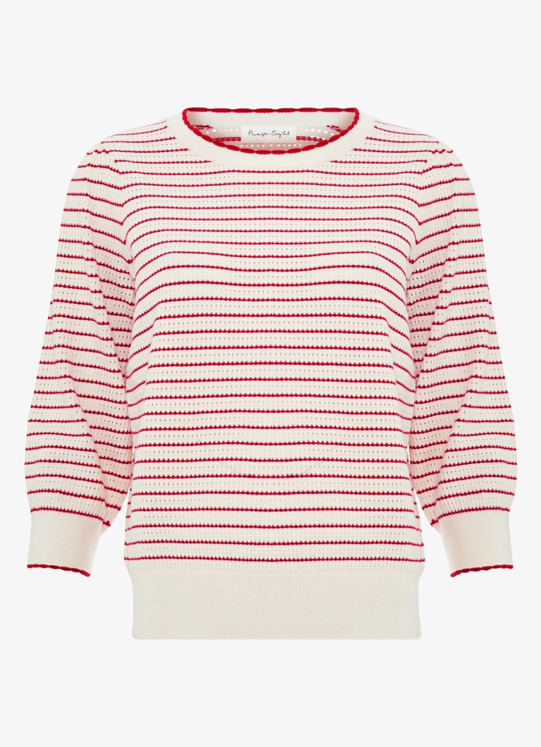 Phase Eight Dames Angel grofgebreide trui met streepprint in de kleur Rood