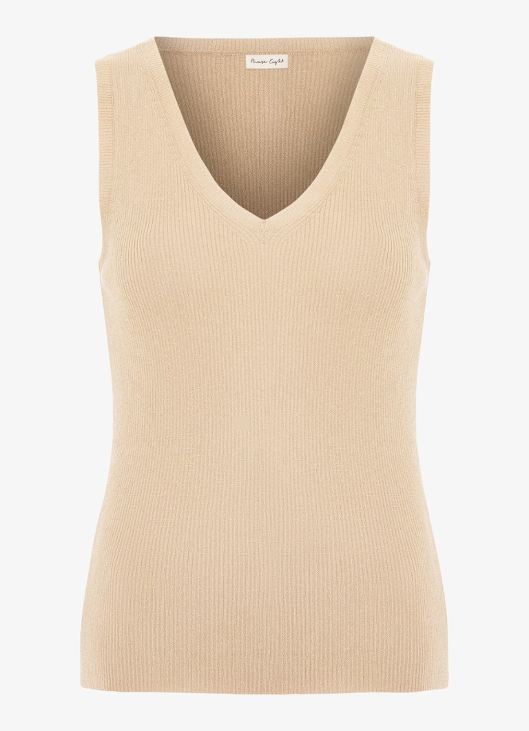 Phase Eight Dames Mila ribgebreide tanktop met lurex in de kleur Goud