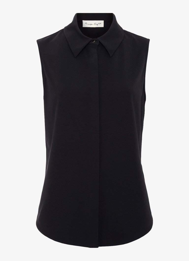 Phase Eight Dames Helena blouse met kraag in de kleur Zwart