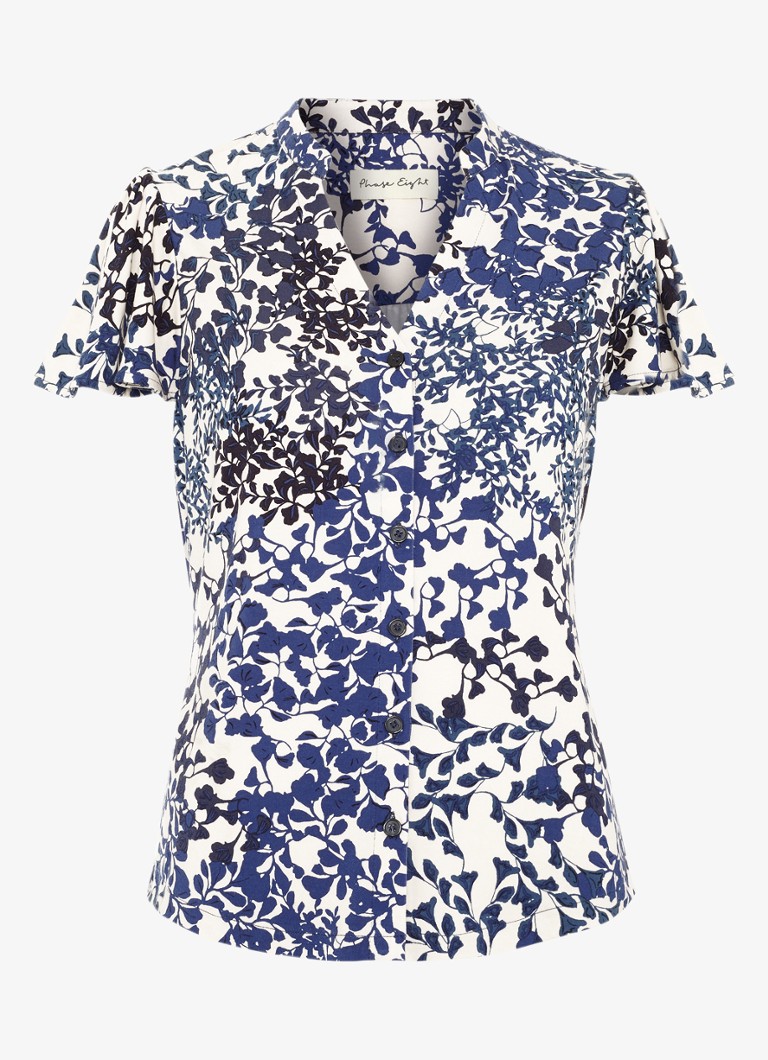 Phase Eight Dames Blouse met print in de kleur Blauw