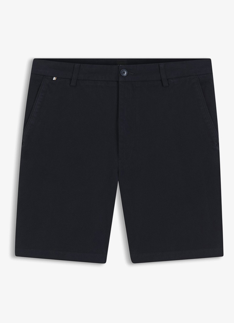BOSS Heren Korte chino in katoenblend in de kleur Blauw
