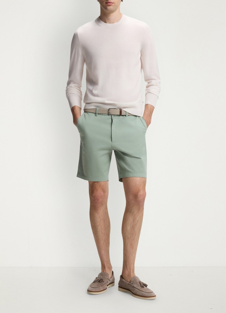 BOSS Heren Korte broek met steekzakken in de kleur Open Green-373