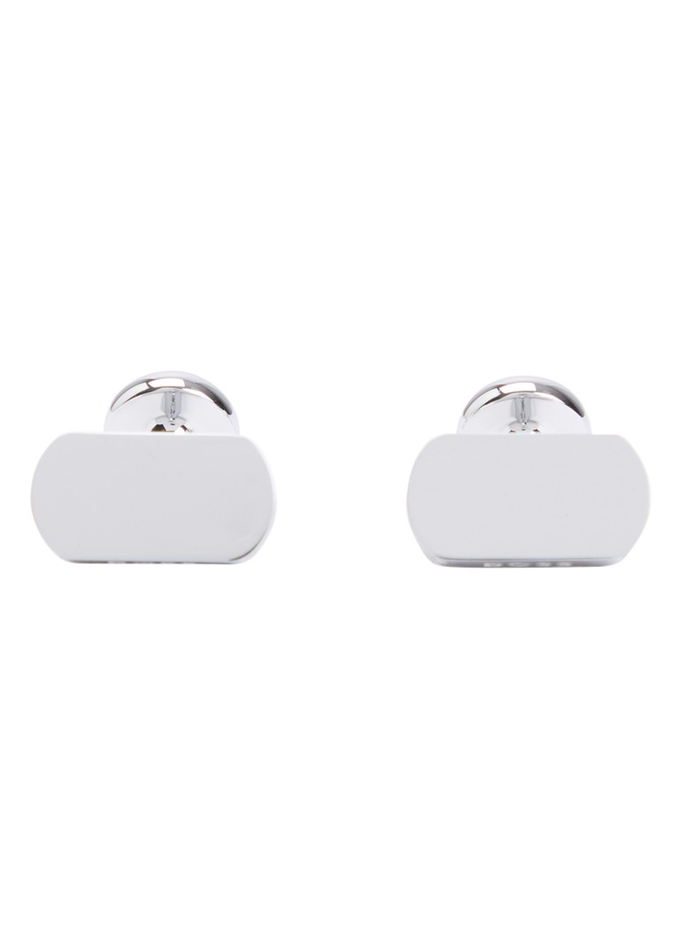 BOSS Heren Manchetknopen met logo in de kleur Zilver