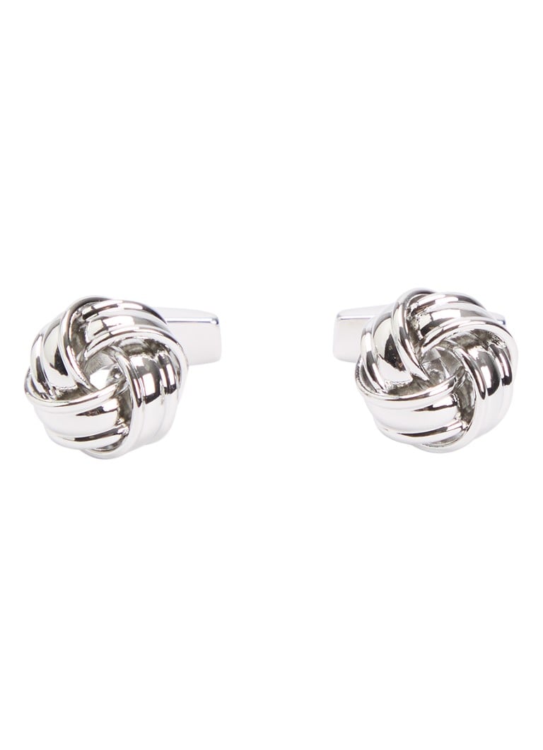 BOSS Heren Manchetknopen met knoopdetail in de kleur Zilver