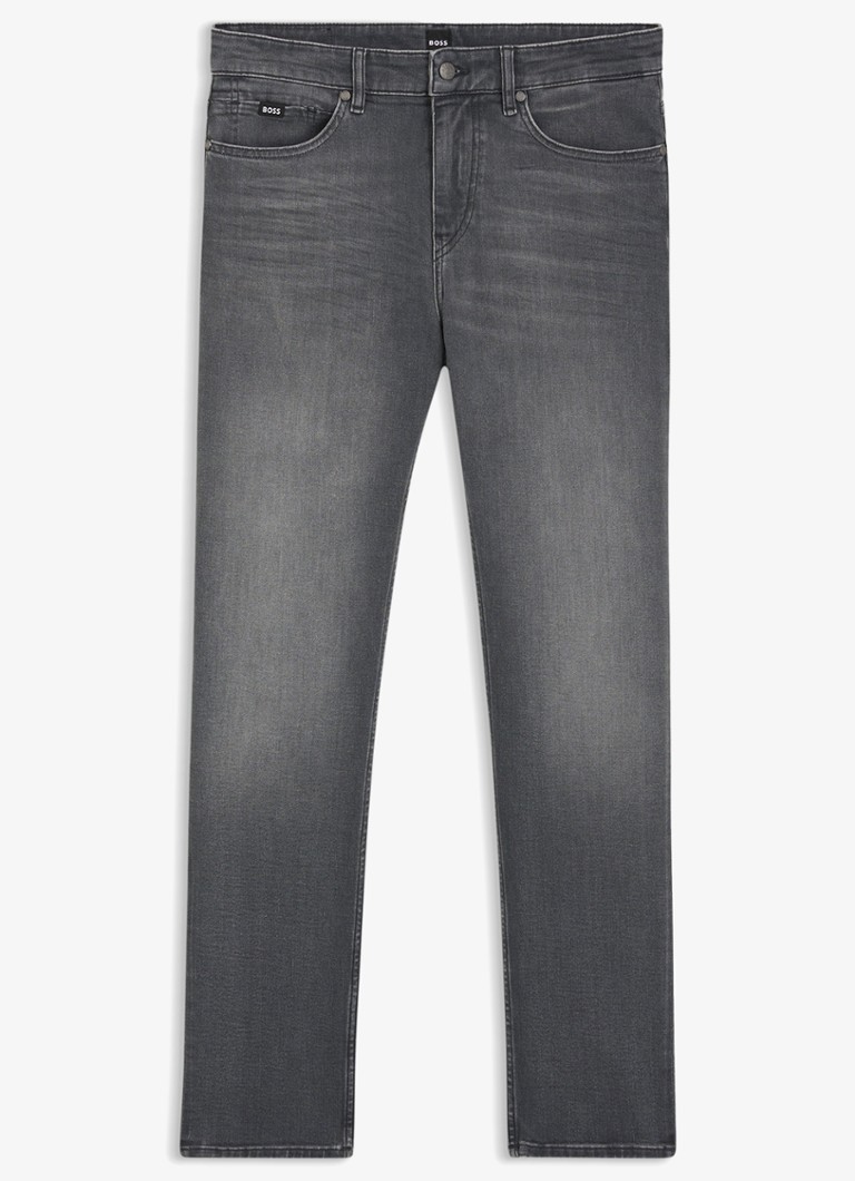 BOSS Heren H-Delaware slim fit jeans met gekleurde wassing in de kleur Donkergrijs