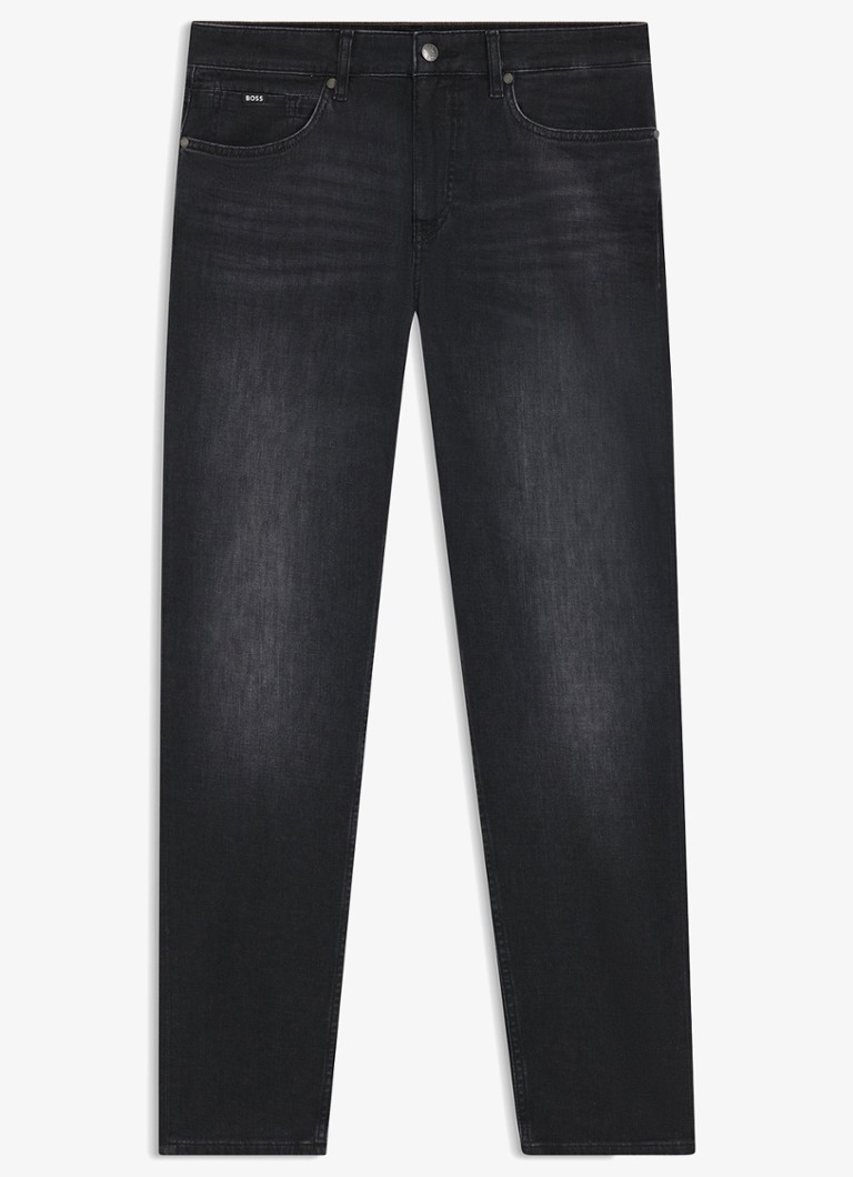 BOSS Heren Re.maine straight leg jeans met gekleurde wassing in de kleur Donkergrijs