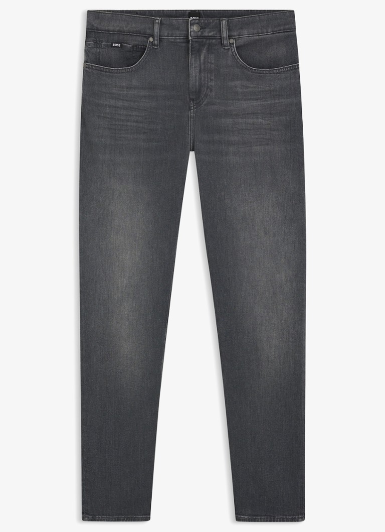 BOSS Heren H-Re.Maine straight leg jeans met gekleurde wassing in de kleur Middengrijs