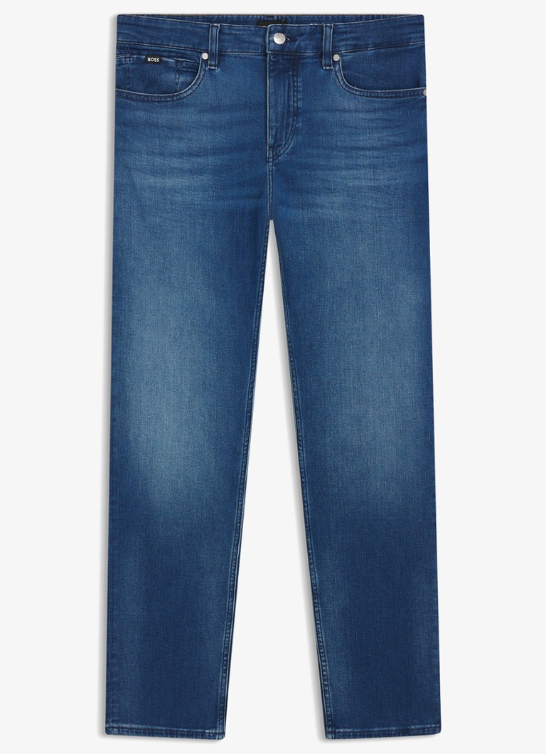BOSS Heren Slim fit jeans met medium wassing in de kleur Indigo