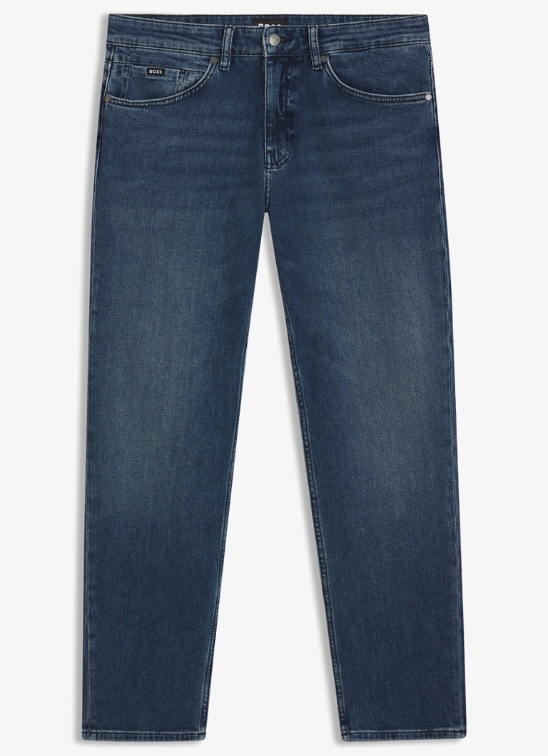BOSS Heren H-Re.Maine slim fit jeans met medium wassing in de kleur Indigo