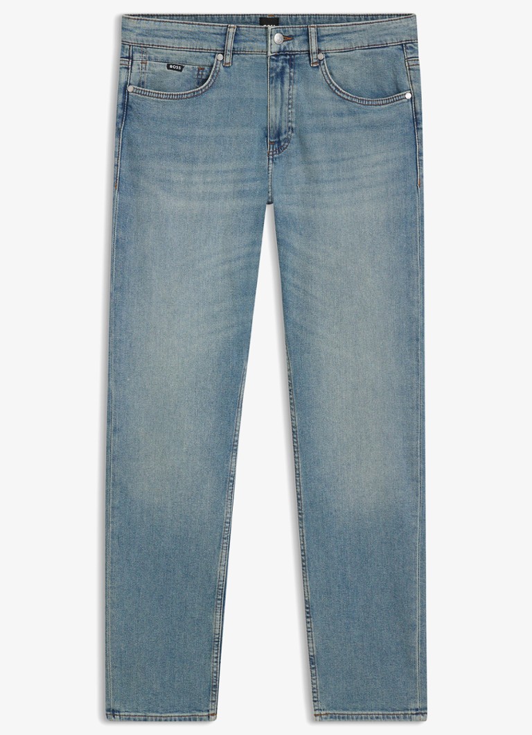 BOSS Heren H-Delaware slim fit jeans met lichte wassing in de kleur Indigo