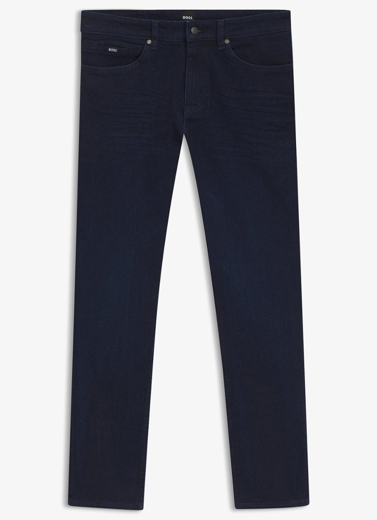BOSS Heren H-Delaware slim fit jeans met donkere wassing en steekzakken in de kleur Indigo