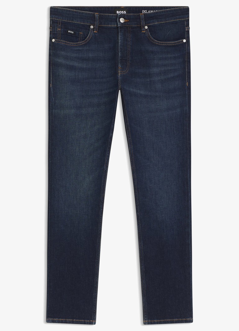 BOSS Heren Delaware slim fit jeans met steekzakken in de kleur Indigo