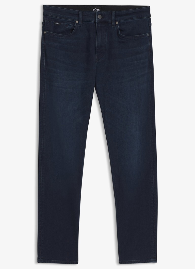 BOSS Heren Slim fit jeans in katoenblend in de kleur Dark Blue-403 / Blauw