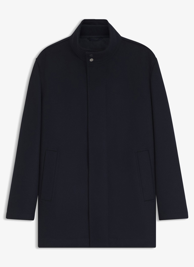 BOSS Heren Jas met opstaande kraag in de kleur Donkerblauw