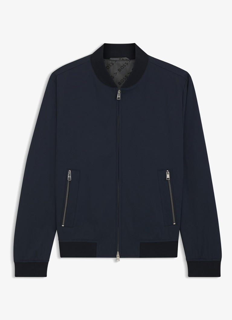 BOSS Heren P-Hanry bomberjack met ritszakken in de kleur Donkerblauw