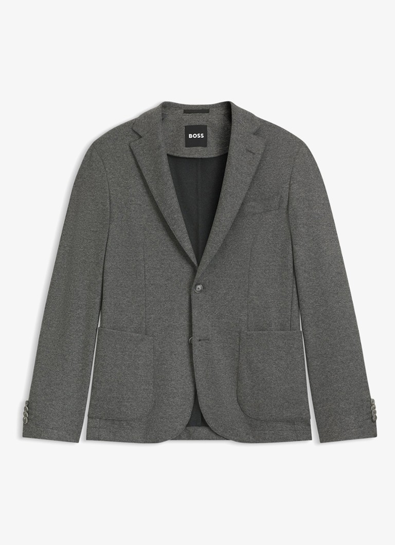 BOSS Heren Slim fit colbert in wolblend in de kleur Middengrijs
