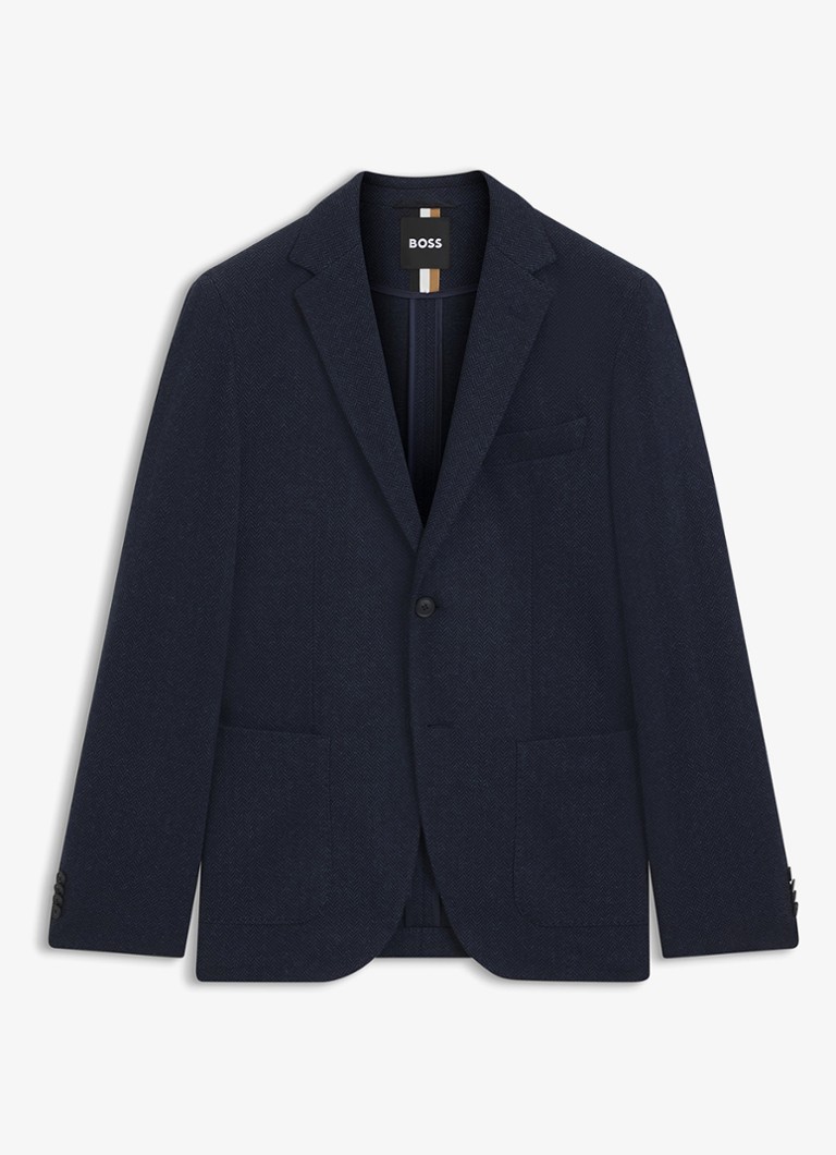 BOSS Heren Regular fit colbert met opgestikte zakken in de kleur Donkerblauw