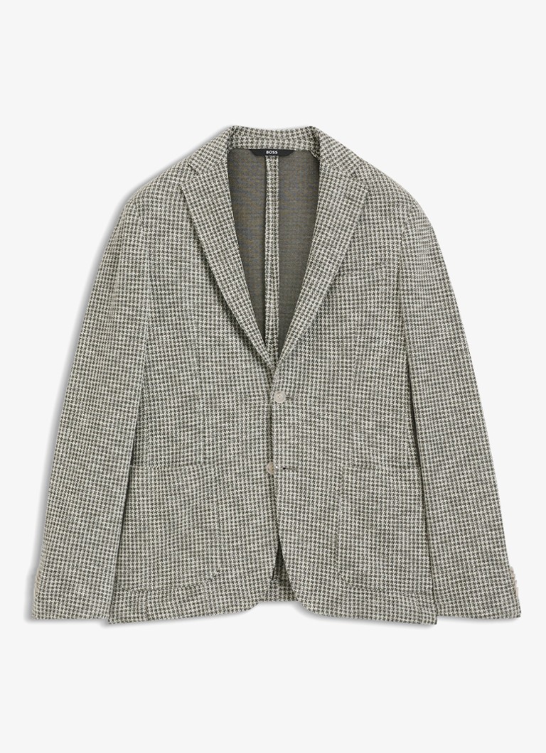 BOSS Heren Slim fit colbert in katoenblend in de kleur Lichtgroen