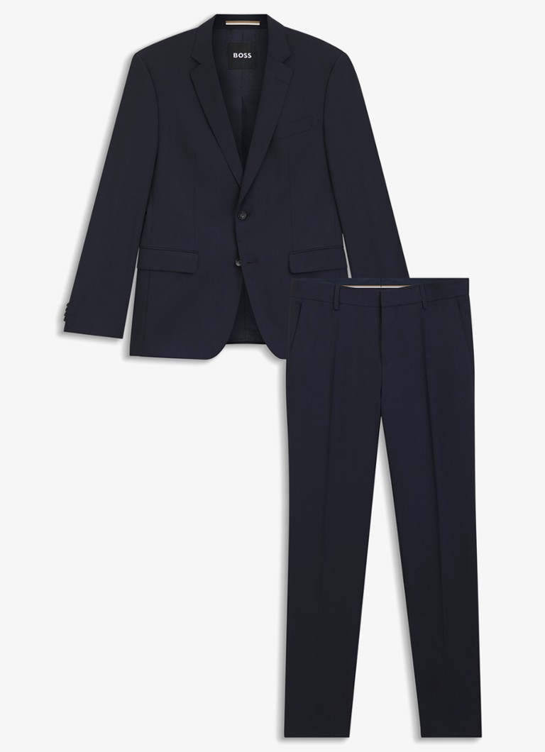 BOSS Heren Slim fit 2-delig pak van scheerwol in de kleur Donkerblauw