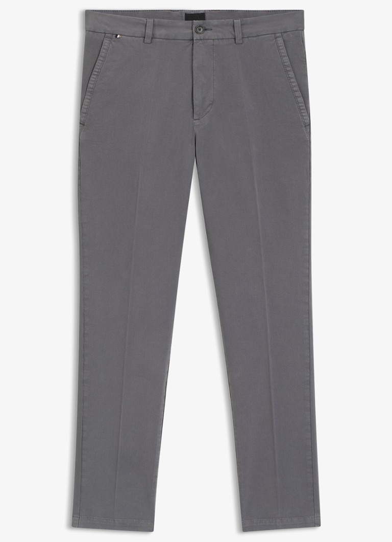 BOSS Heren H-Kaiton1 slim fit chino met steekzakken in de kleur Dark Grey-029 / Grijs