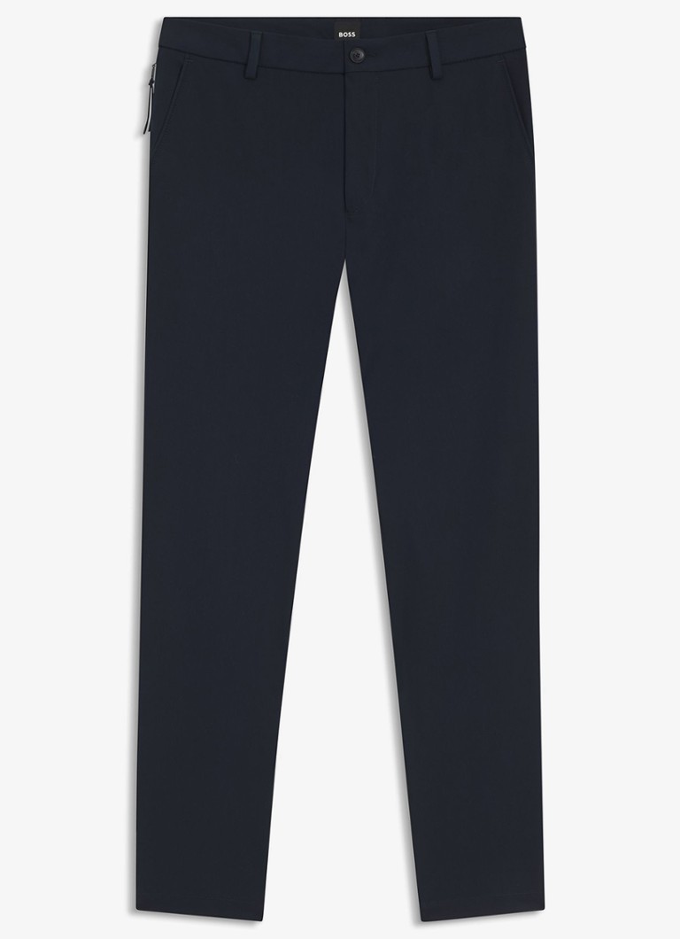 BOSS Heren Modern fit pantalon met steekzakken in de kleur Dark Blue-404 / Blauw