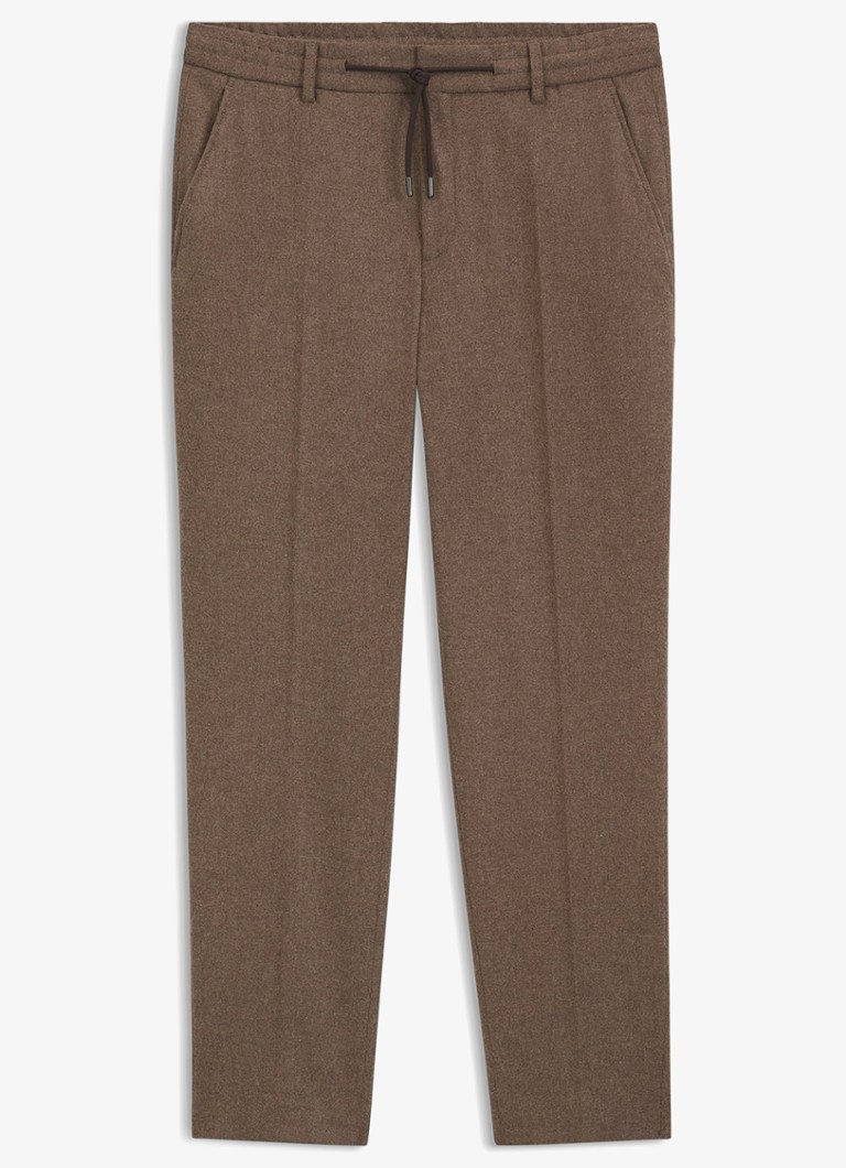BOSS Heren Straight fit pantalon met steekzakken in de kleur Open Brown-240 / Bruin
