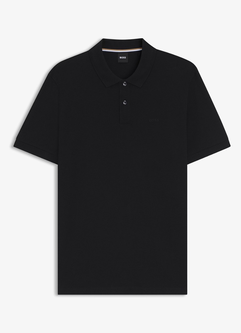 BOSS Heren Pallas regular fit polo van piqué katoen in de kleur Zwart