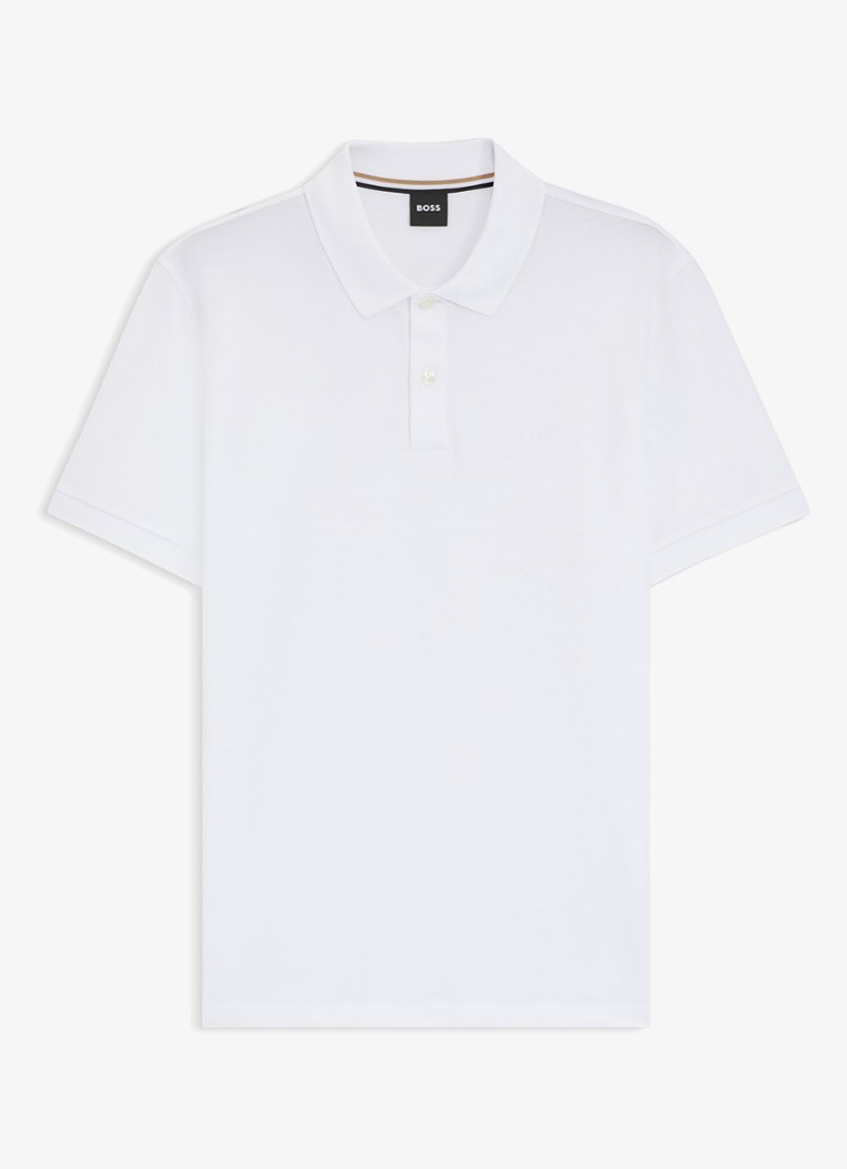 BOSS Heren Pallas regular fit polo van piqué katoen in de kleur Wit