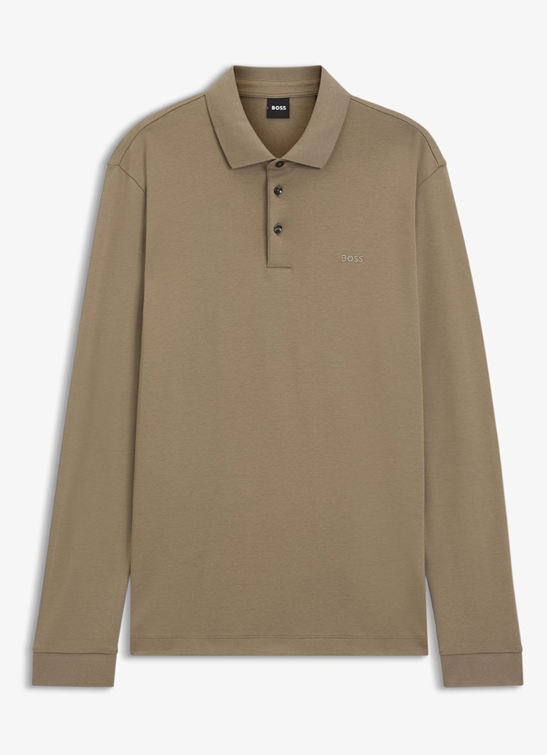 BOSS Heren Regular fit polo van katoen in de kleur Bruin