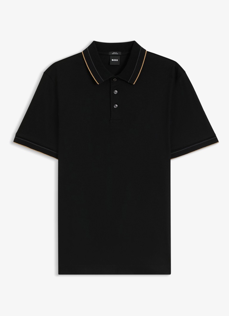 BOSS Heren Slim fit polo van katoen in de kleur Zwart