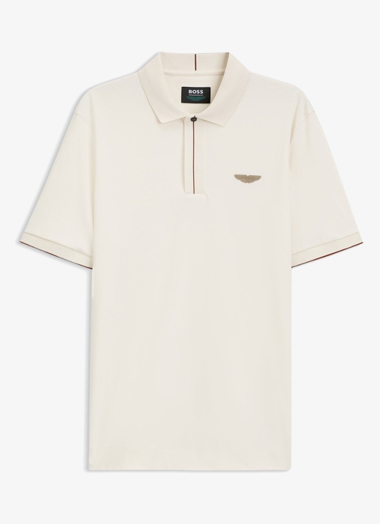 BOSS Heren Regular fit polo met logo in de kleur Gebroken wit
