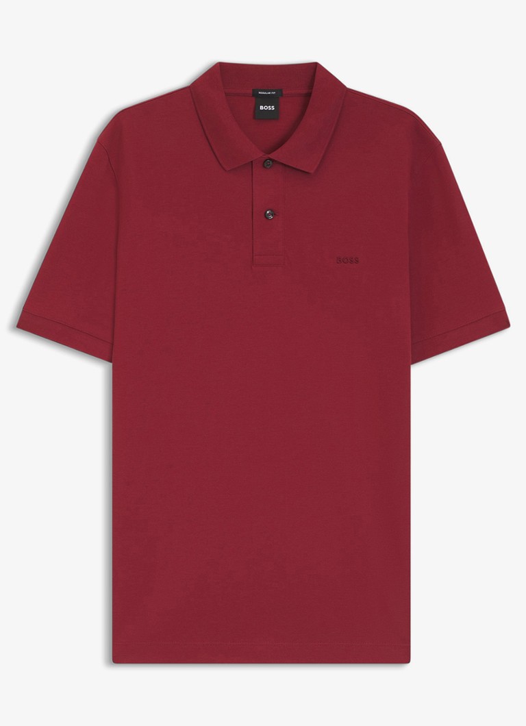 BOSS Heren Pallas-polo van katoenpiqué met logostiksel in de kleur Medium Red-611