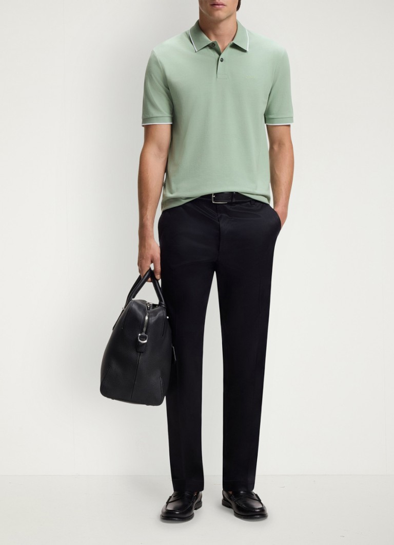 BOSS Heren Parlay regular fit polo met logo in de kleur Open Green-373 / Groen