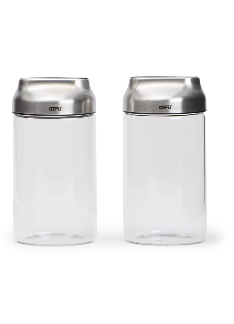 GEFU Kippo vooraadpot 1 liter set van 2 Transparant - Deal