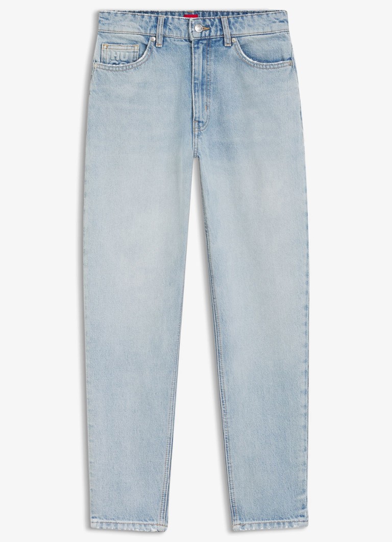 HUGO Dames High waist mom jeans met lichte wassing in de kleur Indigo