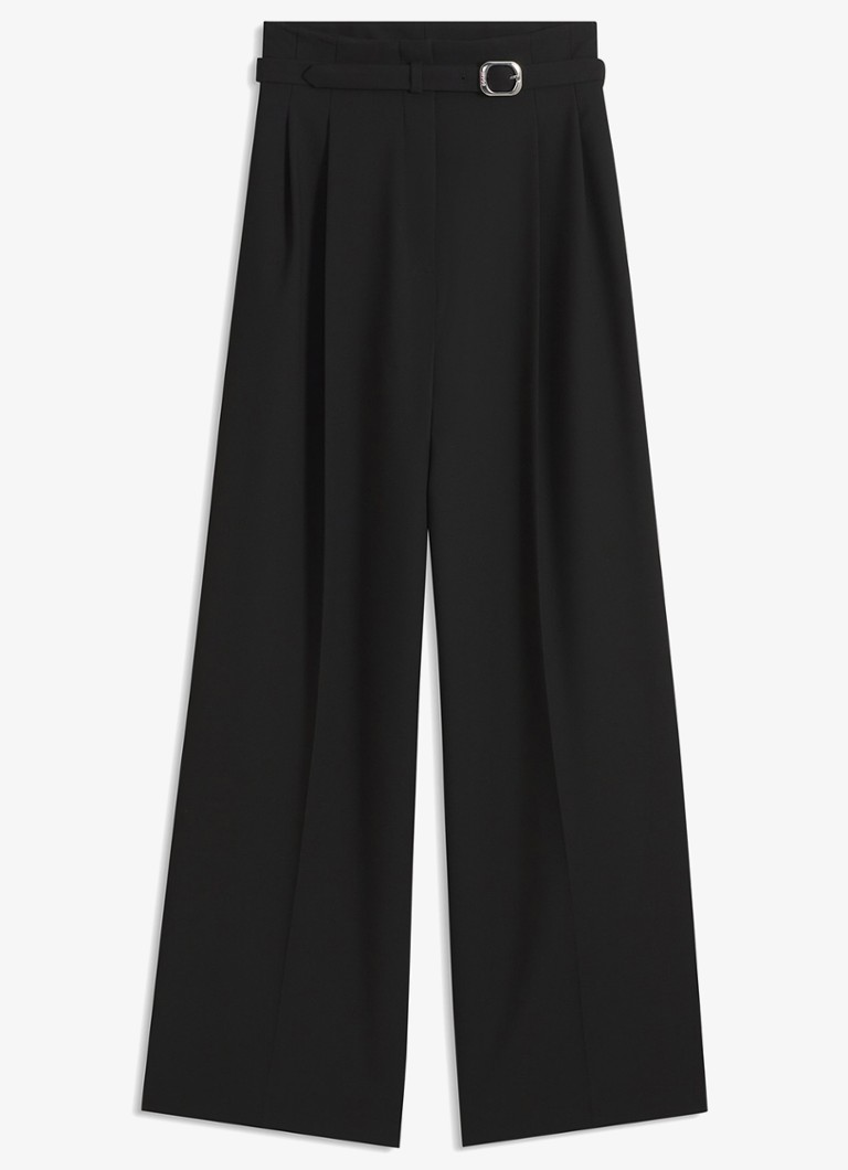 HUGO Dames High waist straight fit pantalon met ceintuur en steekzakken in de kleur Zwart