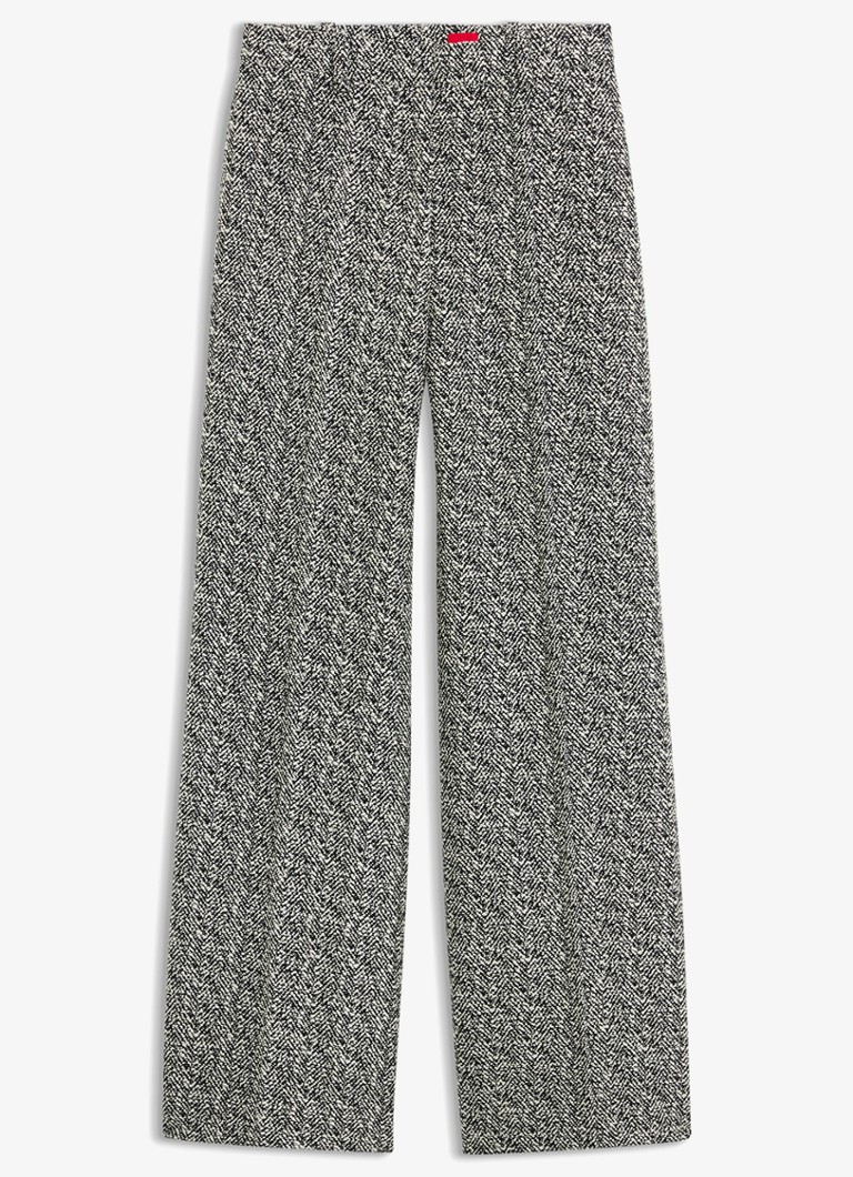 HUGO Dames High waist straight fit pantalon met steekzakken in de kleur Middengrijs