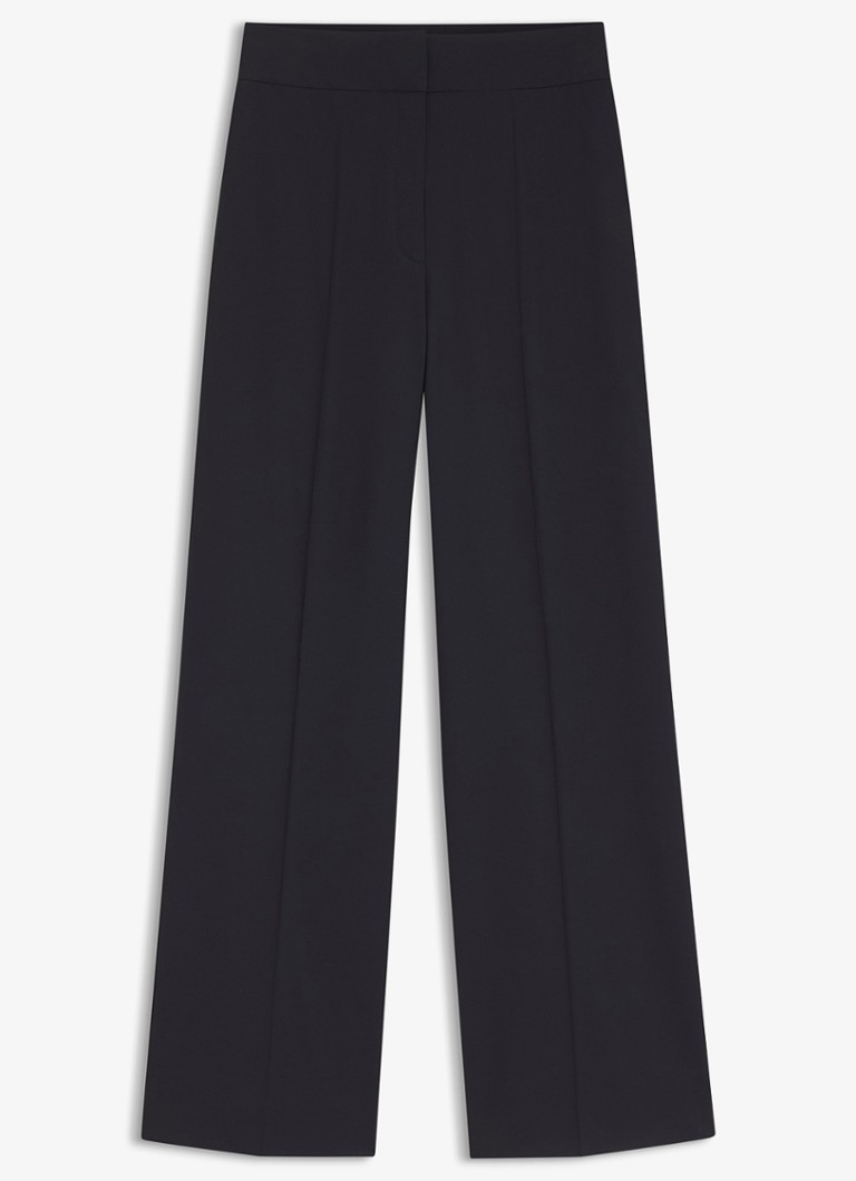 HUGO Dames High waist wide fit pantalon met steekzakken in de kleur Blauw