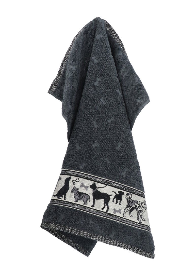 Bunzlau Castle Hond keukendoek 53 x 60 cm Antraciet - Deal