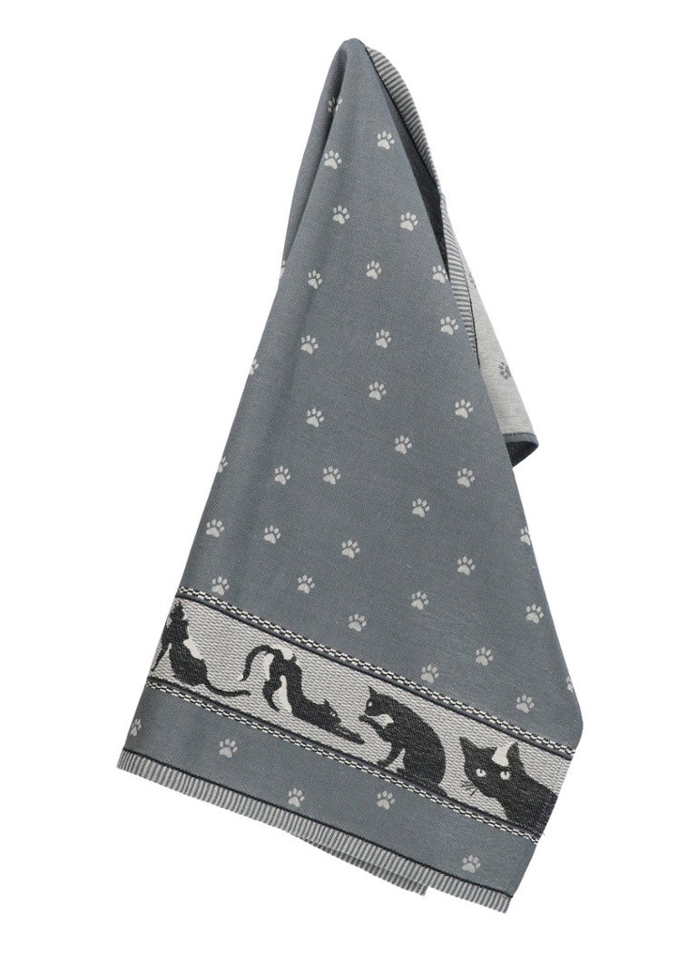 Bunzlau Castle Cat theedoek 65 x 65 cm Antraciet - Deal