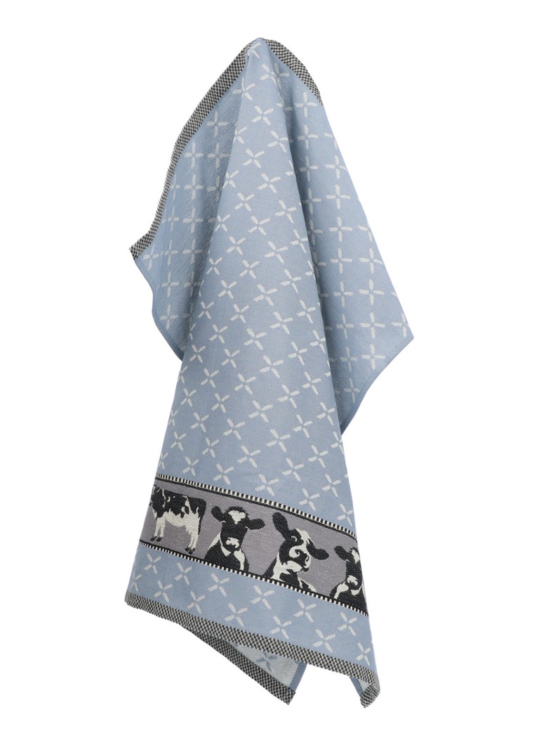 Bunzlau Castle Cow theedoek 65 x 65 cm Blauw - Deal