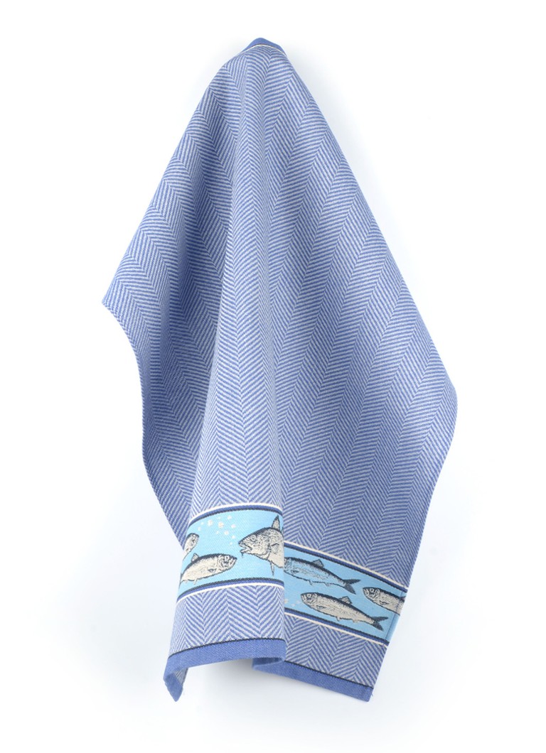 Bunzlau Castle Fish theedoek 65 x 65 cm Blauw - Deal