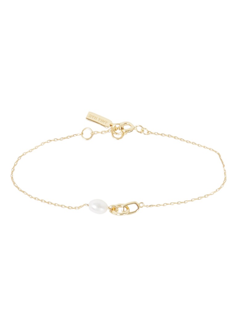 Ania Haie Dames Pearl Link Chain armband verguld in de kleur Goud, maat: 1 size