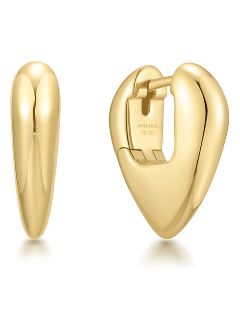 Ania Haie Dames Puffy Shield oorringen verguld in de kleur Goud, maat: S