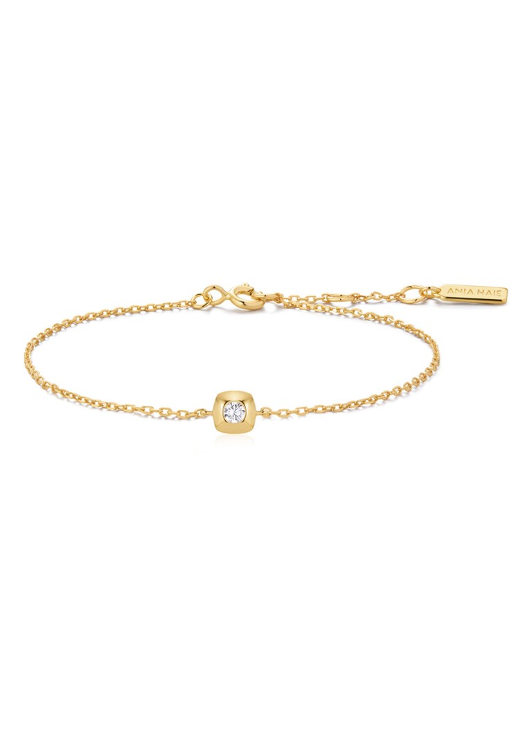 Ania Haie Dames Modern Solitaire armband S verguld
