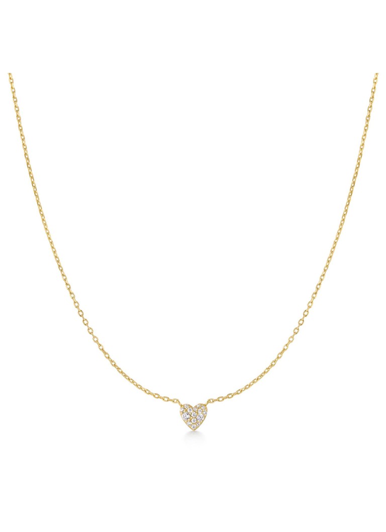 Ania Haie Dames Pavé Heart ketting S verguld