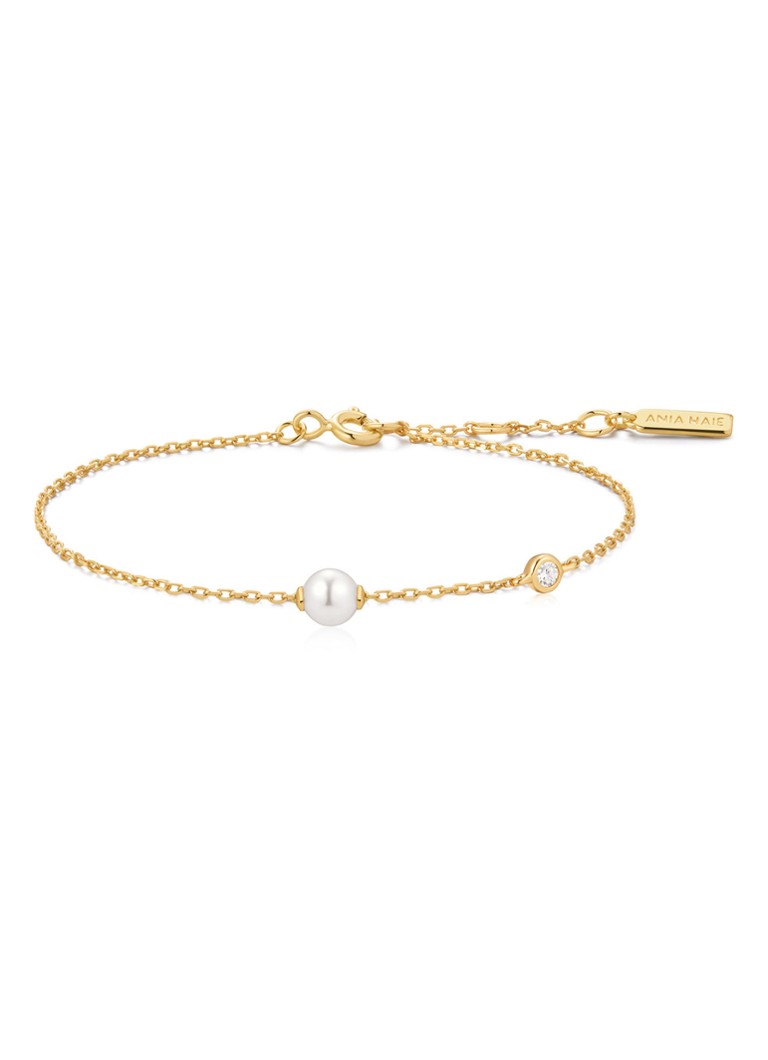 Ania Haie Dames Pearl Sparkle armband verguld in de kleur Goud, maat: OS